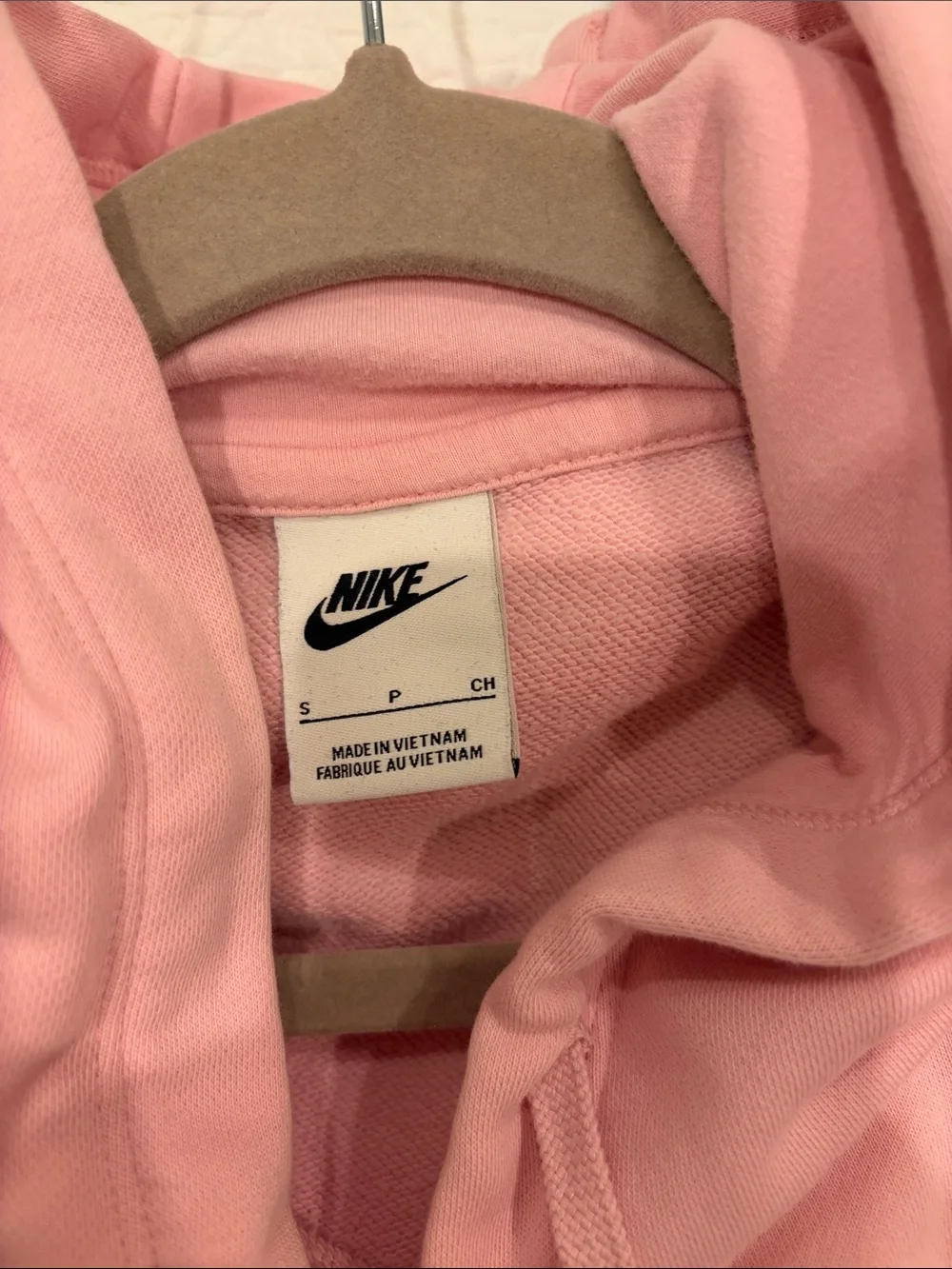 Nike Pink Hoodie with White Logo - Women's Pullover Sweatshirt